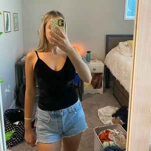Brandy Melville black velvet tank top